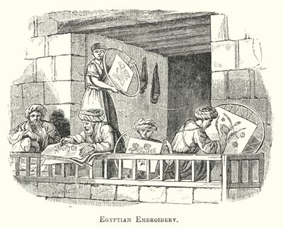 Egyptisk broderi (gravering) av European School