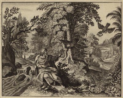 Elias matet av ravner (gravering) av European School