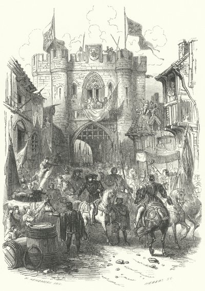Inntreden av Filip den dristige, hertugen av Burgund, i Antwerpen (gravering) av European School