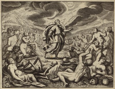 Esekiel i Valley of Dry Bones (gravering) av European School
