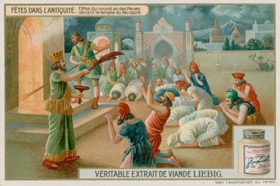 Festival of the New Year i det gamle Persia ved Temple of Sacred Fire av European School