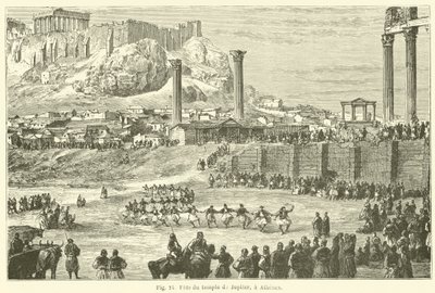 Fest for Jupiter-tempelet, Athen (gravering) av European School