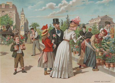 Blomstermarked (chromolitho) av European School