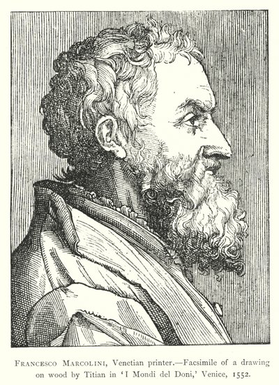 Francesco Marcolini , venetiansk skriver (gravering) av European School