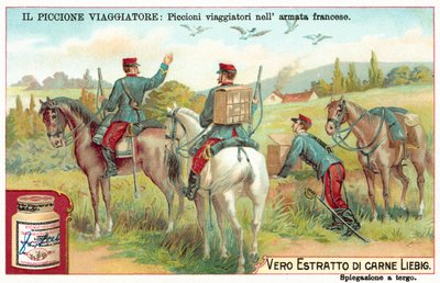 Den franske hærens brevduer (chromolitho) av European School