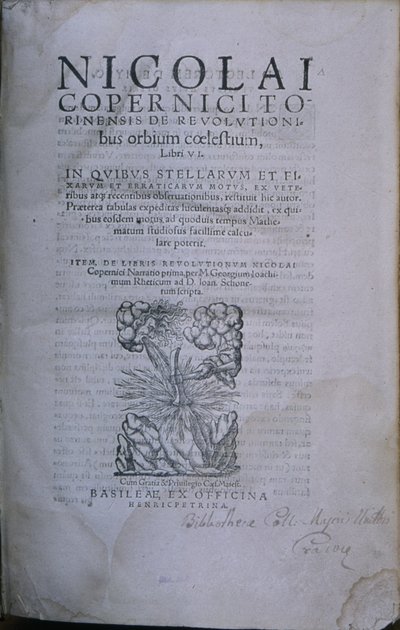 Frontispice fra den andre utgaven av De Revolutionibus Orbium Coelestium av Nicholaus Copernicus (trykt bok) av European School