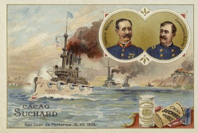 General Manuel Macias og Commodore Winfield Scott Schley, San Juan de Puerto Rico, spansk-amerikansk krig, 13. juli 1898 av European School
