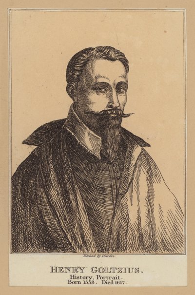 Hendrik Goltzius , nederlandsk kunstner (etsing) av European School