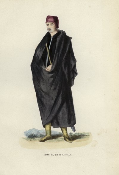 Henri IV, Roi De Castille (farget gravering) av European School