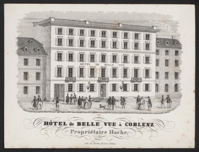 Hotel De Belle Vue, Coblenz (gravering) av European School