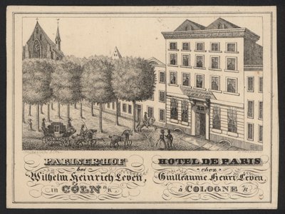 Hotel Trade Card (gravering) av European School