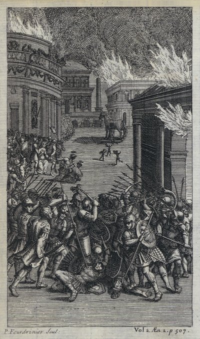Illustrasjon for John Drydens oversettelse av Virgils Aeneid (gravering) av European School