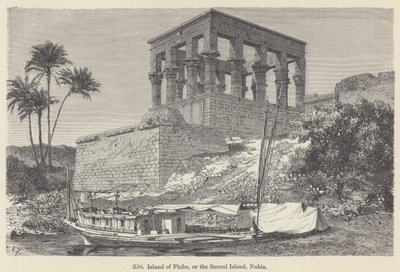 Island of Philae, eller den hellige øya, Nubia (gravering) av European School