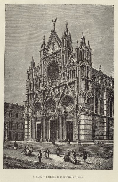 Italia - Fasade av katedralen i Siena av European School