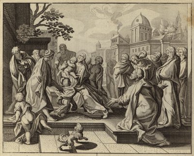 Jesus Kristus velsigner de små barna (gravering) av European School