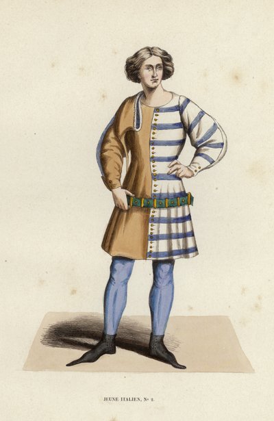 Ung italiensk (farget gravering) av European School