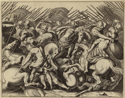 Judas Makkabeus som beseiret seleukidene (gravering) av European School