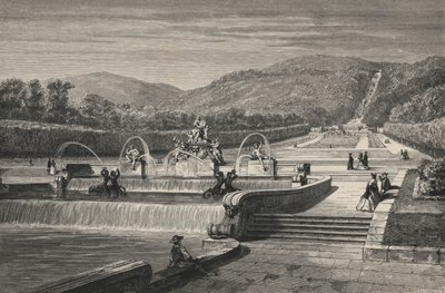 Vannstykket og fossen, ved Caserta (gravering) av European School