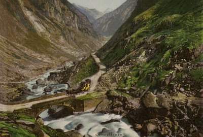 Vierwaldstättersee: Schollenen (farge litho) av European School