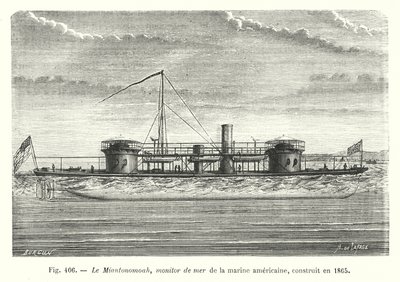 Miantonomoah, US Navy sjømonitor, bygget i 1865 (gravering) av European School