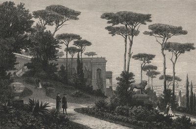 Le Monte-Pincio A Roma (gravering) av European School