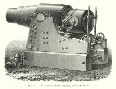 Monsterkanonen til den universelle utstillingen i 1867 (gravering) av European School