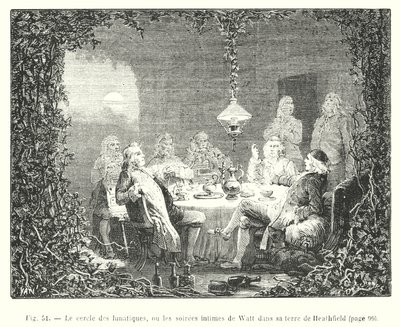 Sirkelen av galninger, eller Watts intime kvelder i landet hans Heathfield (gravering) av European School