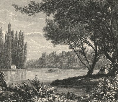 Poplar Island ved Ermenonville (gravering) av European School