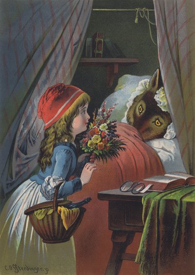 Rødhette (farge litho) av European School