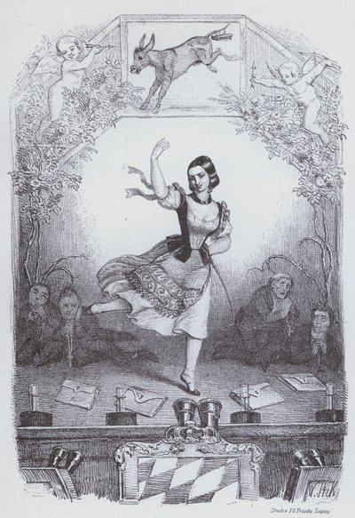 Lola Montez danser bayersk historie (litho) av European School