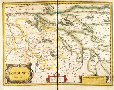 Kart over Loudunois i 1627, 1631 av European School