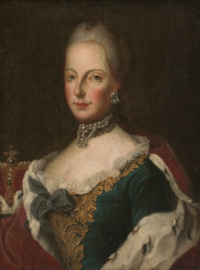 Maria Theresa, ca. 1750 (olje på lerret) av European School