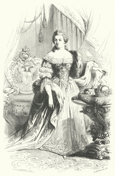 Maria Theresa av Østerrike, den hellige romerske keiserinne (gravering) av European School