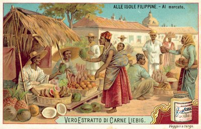 Markedsscene (chromolitho) av European School