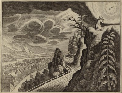 Moses taler til Gud på Sinai-fjellet (gravering) av European School