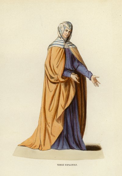 Noble Espagnole (farget gravering) av European School