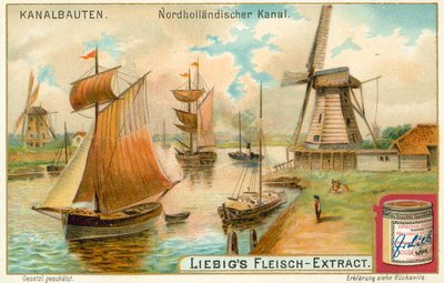 Noordhollandsch Kanaal, Nederland (kromolitografi) av European School
