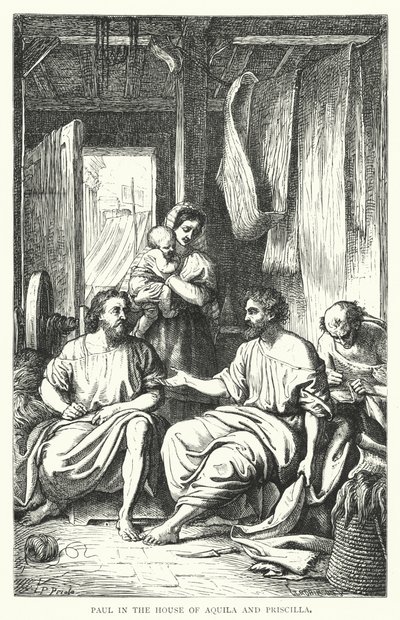 Paulus i huset til Aquila og Priscilla (gravering) av European School