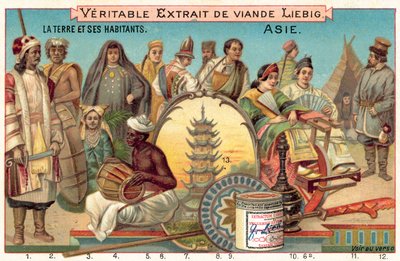 Folk i Asia (chromolitho) av European School