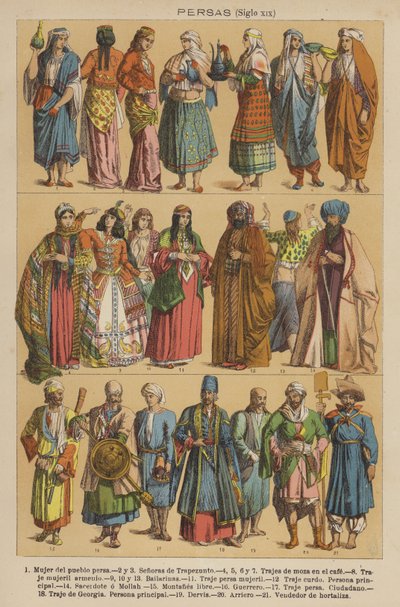 Persia, 1800-tallet (fargefotografier) av European School