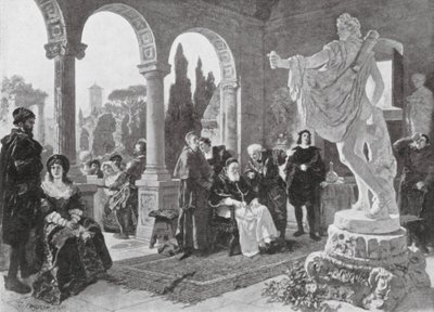 Pave Julius II og Apollo Belvedere (lito) av European School
