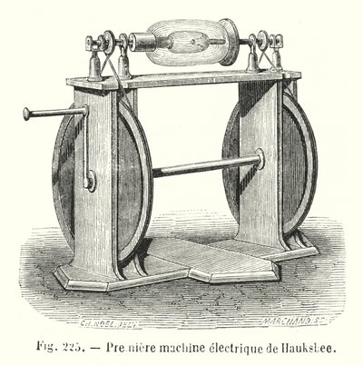 Premiere machine electrique de Hauksbee (gravering) av European School