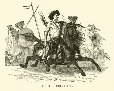 Primitive keltiske krigere (gravering) av European School