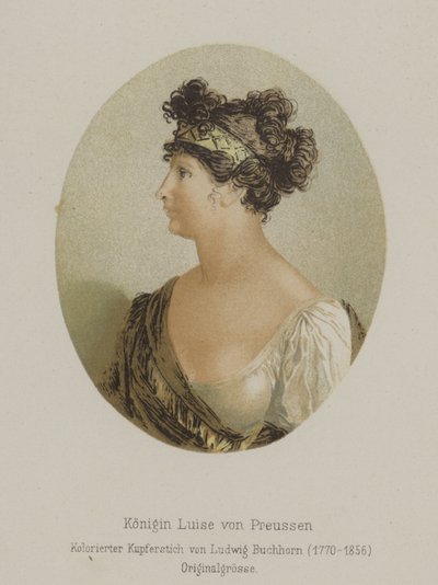 Dronning Luise av Preussen, konsort av kong Frederick William III (farget gravering) av European School
