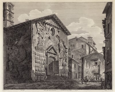 Rester av Villa of Domitian, Roma, Italia (gravering) av European School