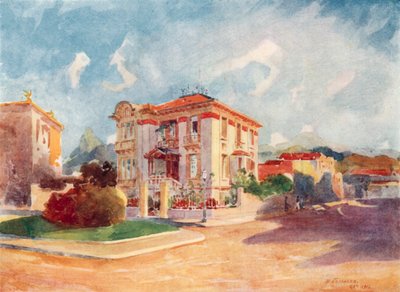 Bosted for HE Dr Pedro de Toledo, tidligere landbruksminister, Avenida Beira Mar (farge litho) av European School