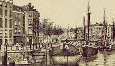 Rotterdam: Geldersche Kade (litho) av European School