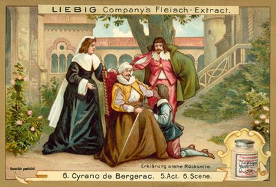 Scene fra Cyrano de Bergerac (chromolitho) av European School