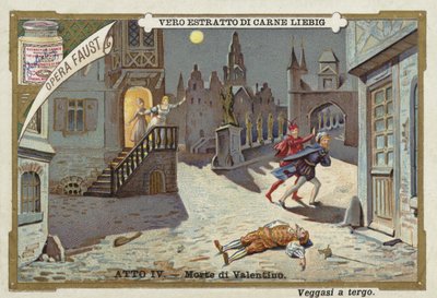 Scene fra Faust, en opera av Charles Gounod av European School