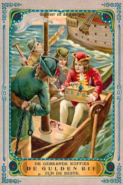 Scene fra Gullivers reiser (chromolitho) av European School